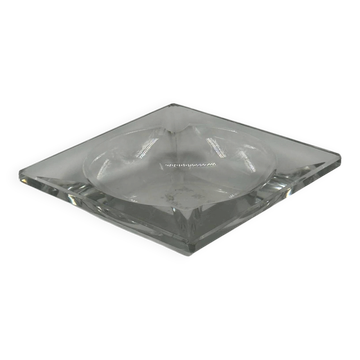 Vintage square ashtray in heavy crystal glass