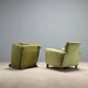 Pair of vintage velvet and wood armchairs, design, Italy, 1940s-1950s