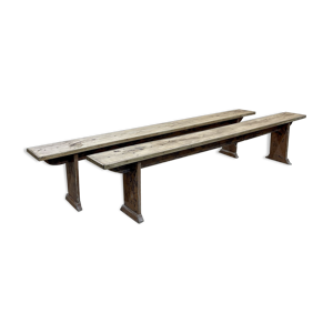 Paire de bancs de table