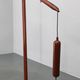 1970s Scandinavian counterbalance pine floor lamp, new paper shade