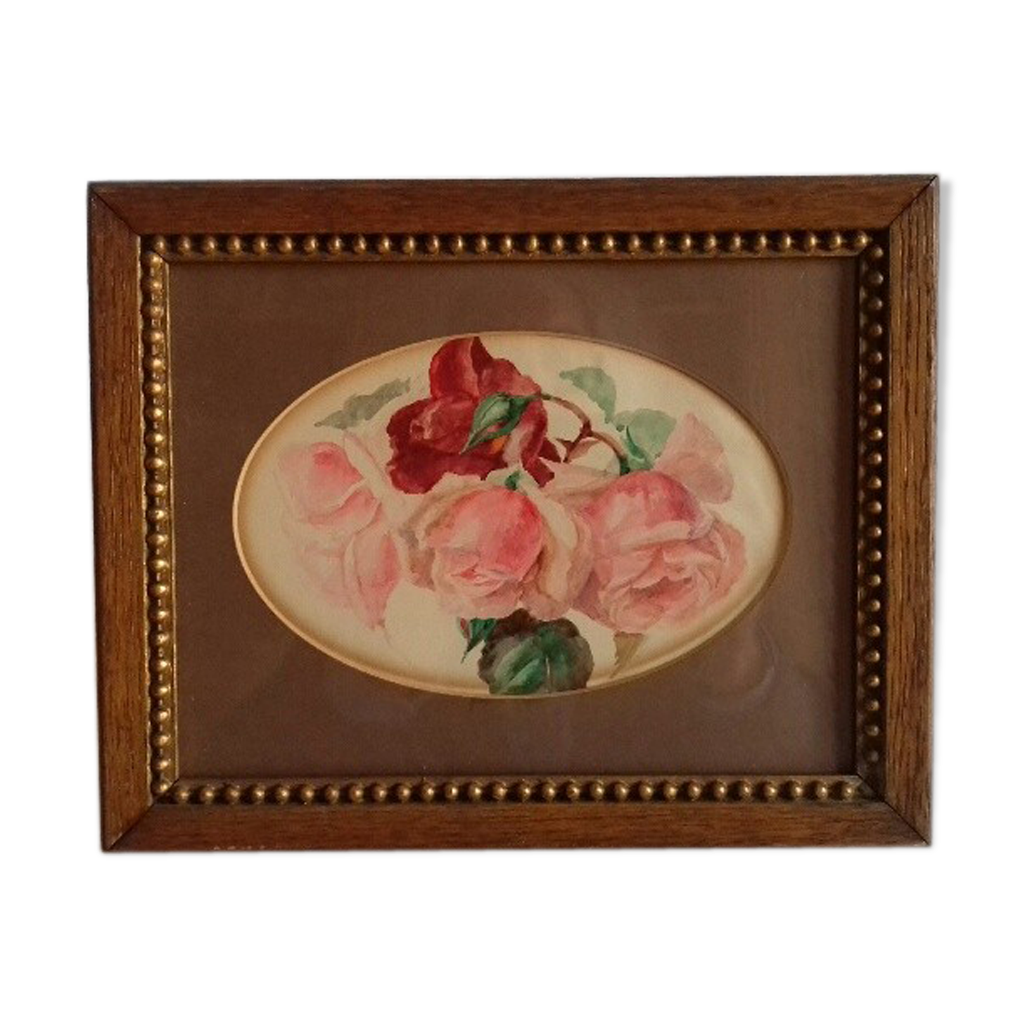 Ancient painting, watercolor "rosa the rose"