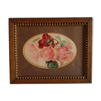 Ancient painting, watercolor "rosa the rose"