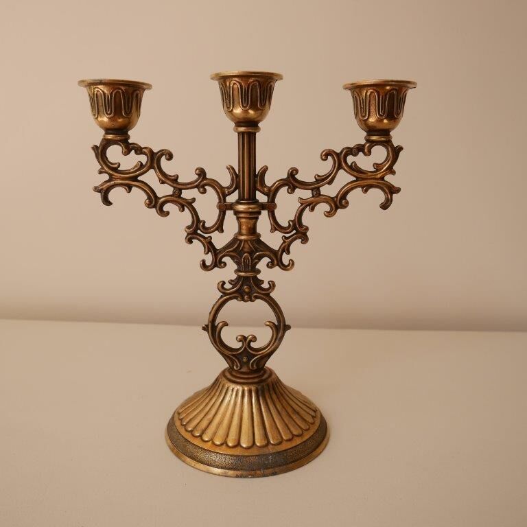 Candlestick 3 arms in brass