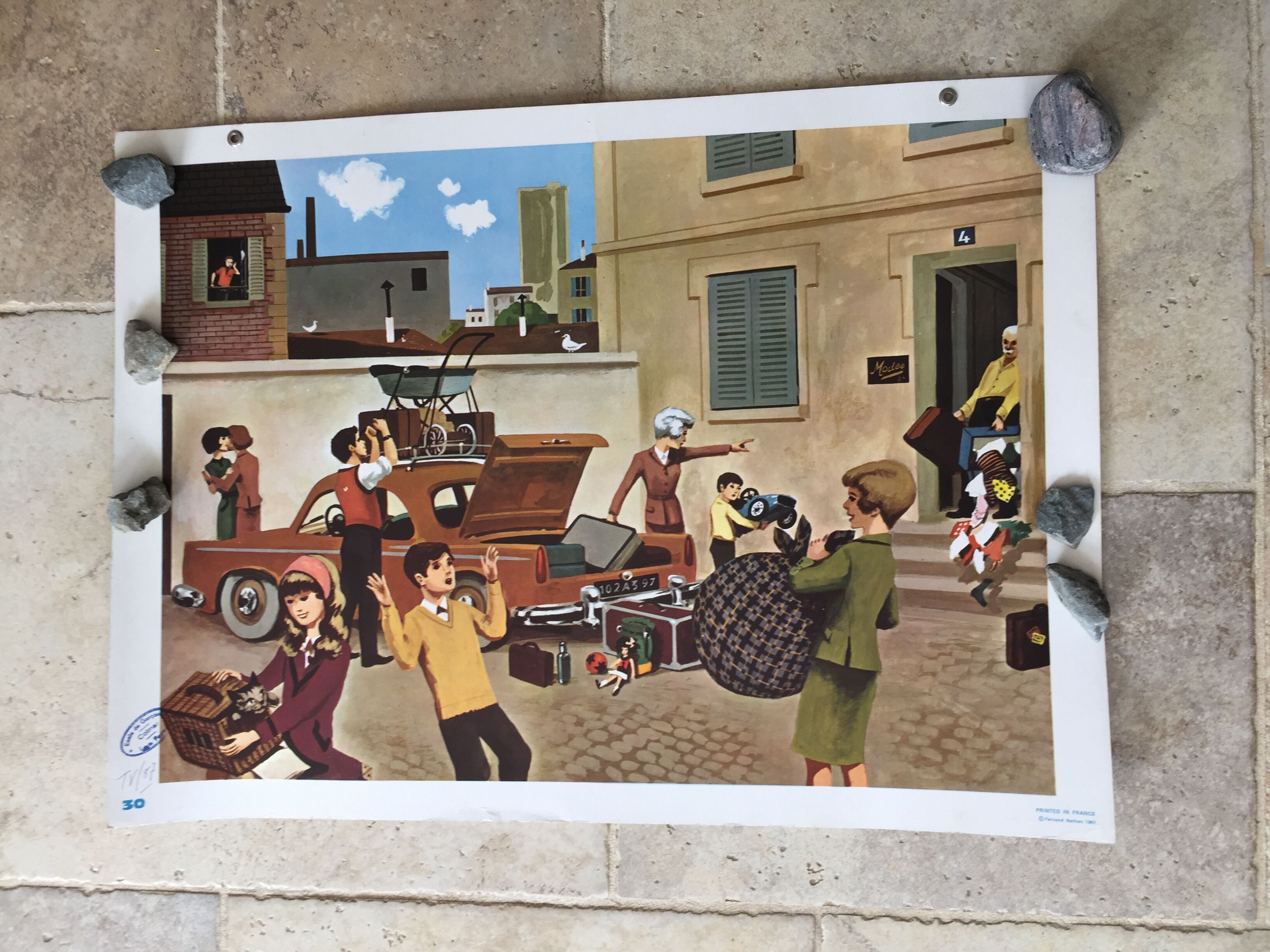 Nathan 1967 Educational School Poster Departure on Vacation