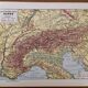 Old map of the Alps from 1928