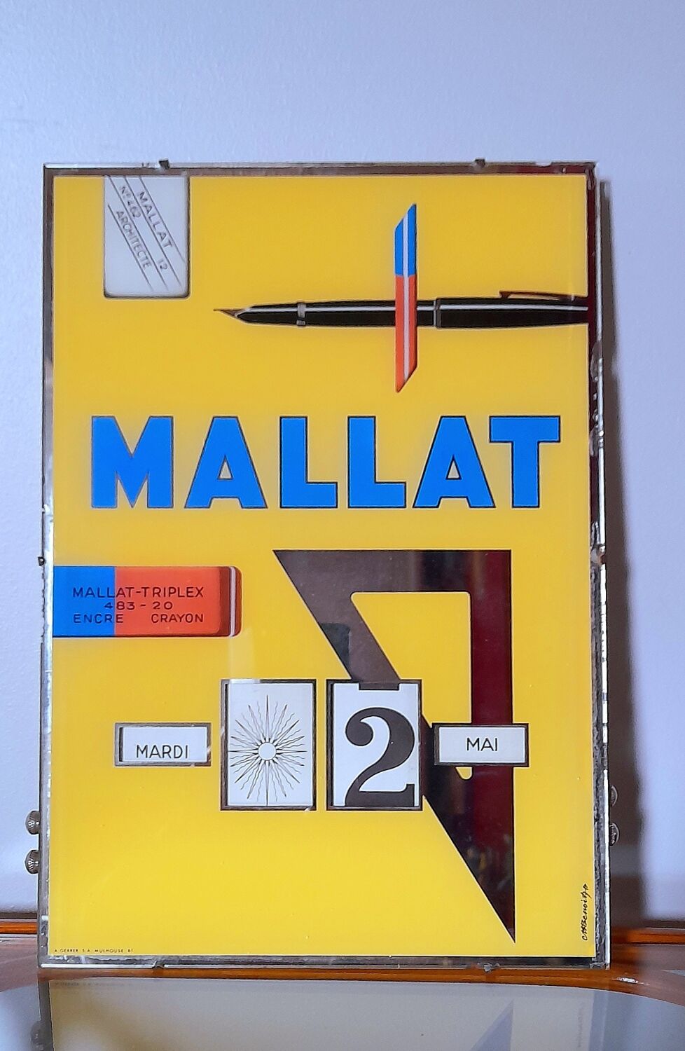 Calendrier perpétuel en vitrophanie 60s