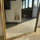 Large gilded mirror 19th century rounded corners mercury glass Louis XVI style