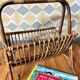 Vintage magazine holders light rattan