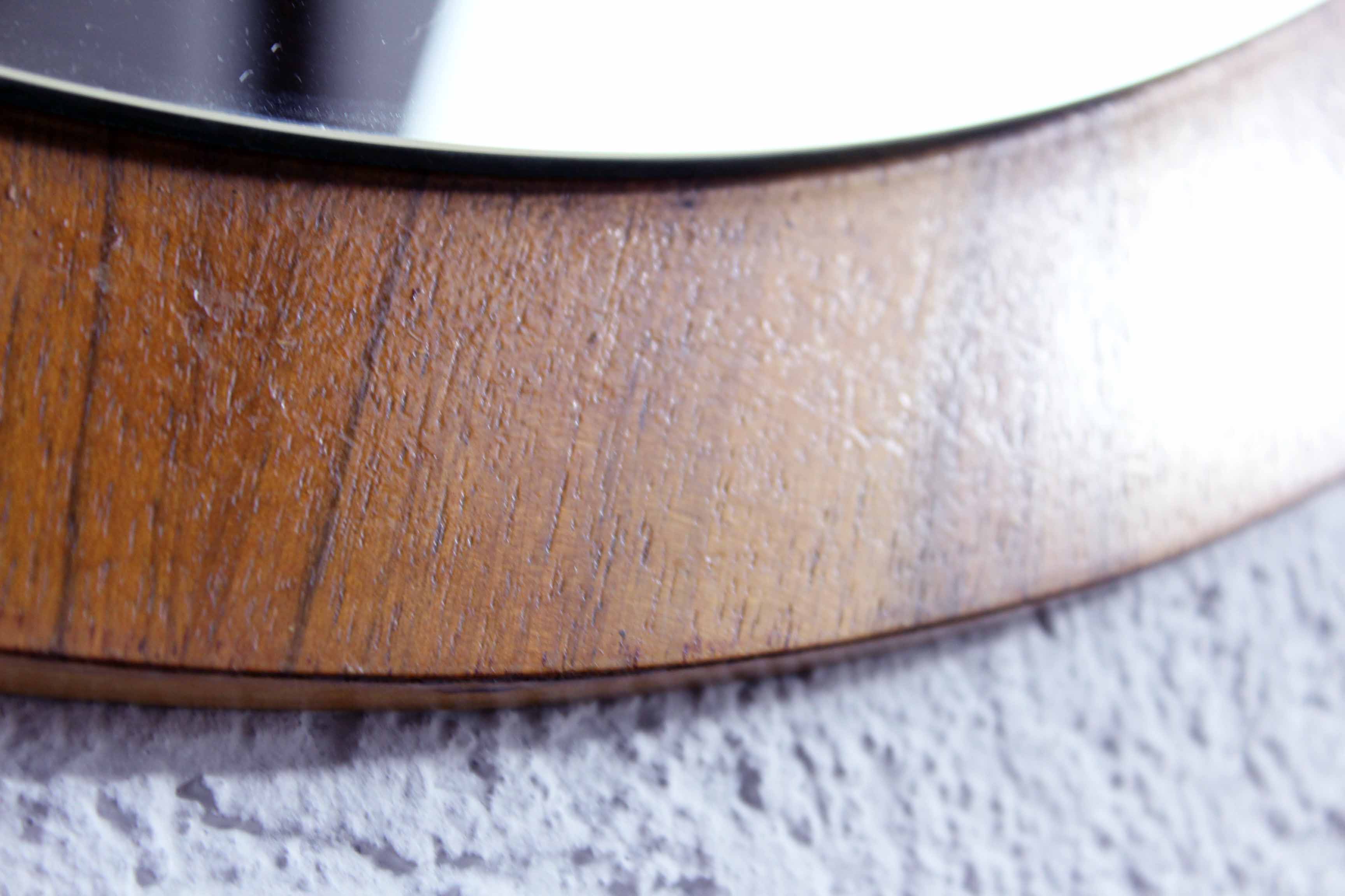 Round Scandinavian teak mirror - 58cm