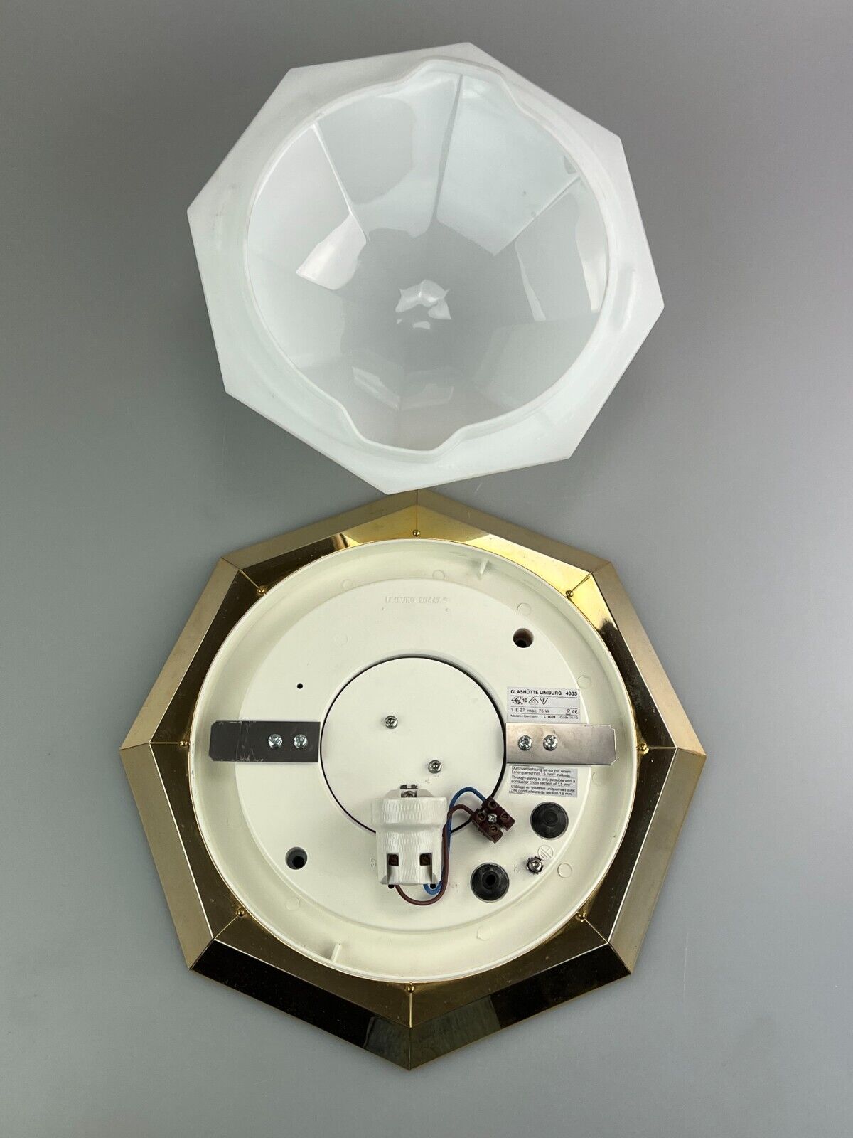 60s 70s Limburg Glashütte Plafoniere ceiling lamp glass space design lamp