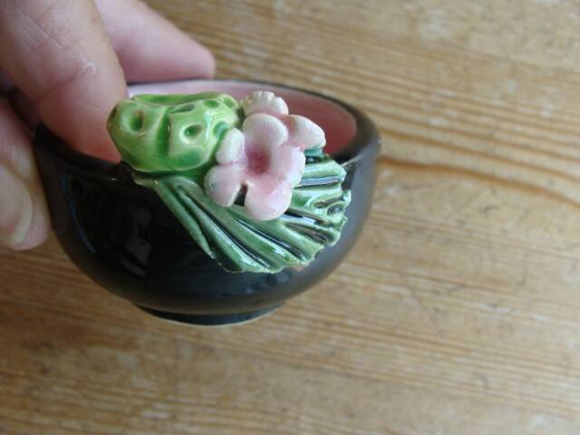 Vintage Keramos Sèvres salt cellars in their case