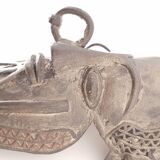 masque bronze ,art africain H33.5cm
