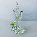 Glass bird candle holder