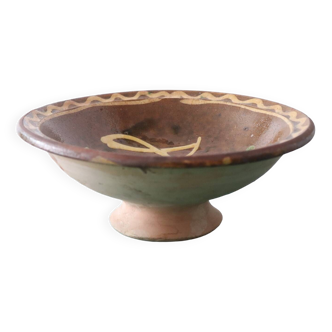 Old glazed terracotta salad bowl