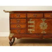 Coffee Table in Elm with Drawers, Korea, Late 19th Century