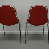 Set of Two Red Chairs by Dalvera for Les Arcs, 1960s