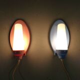 Set of 2 Wall lamps pink & blue 1950’s