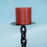 Brutalist metal candlestick, minimalist iron candlestick.