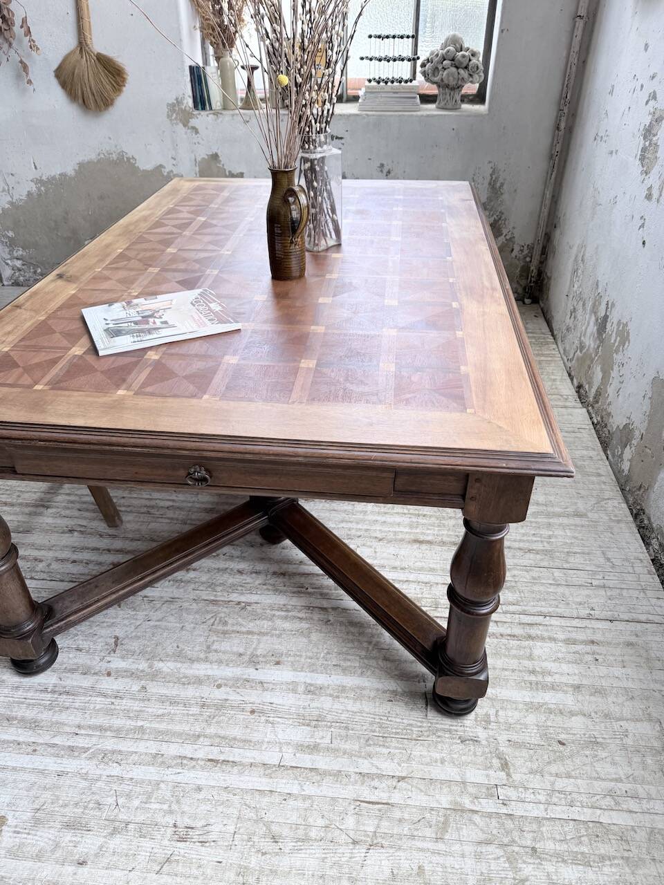 Oak table in Louis XIV style 1900