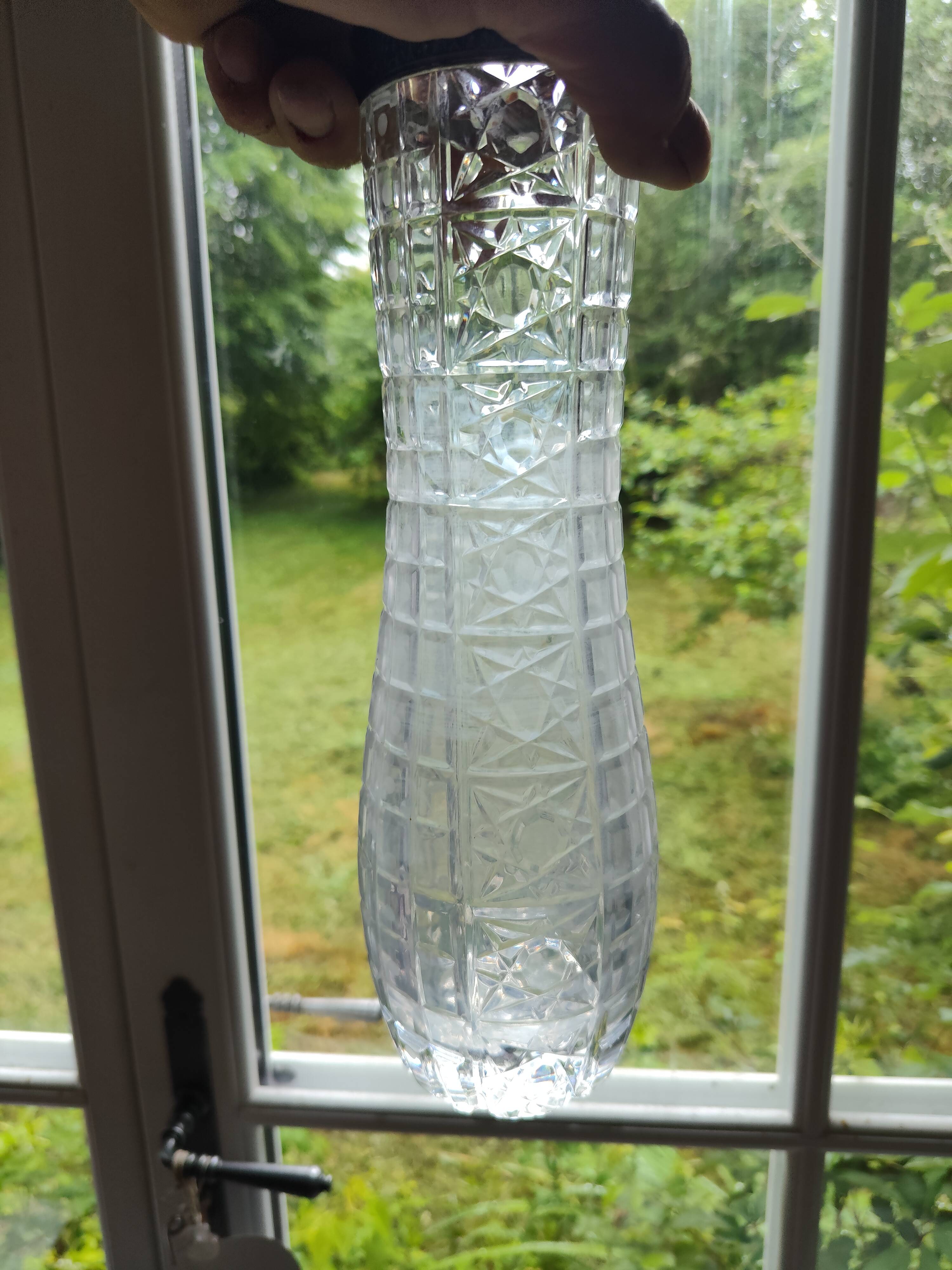 Crystal vase and solid silver