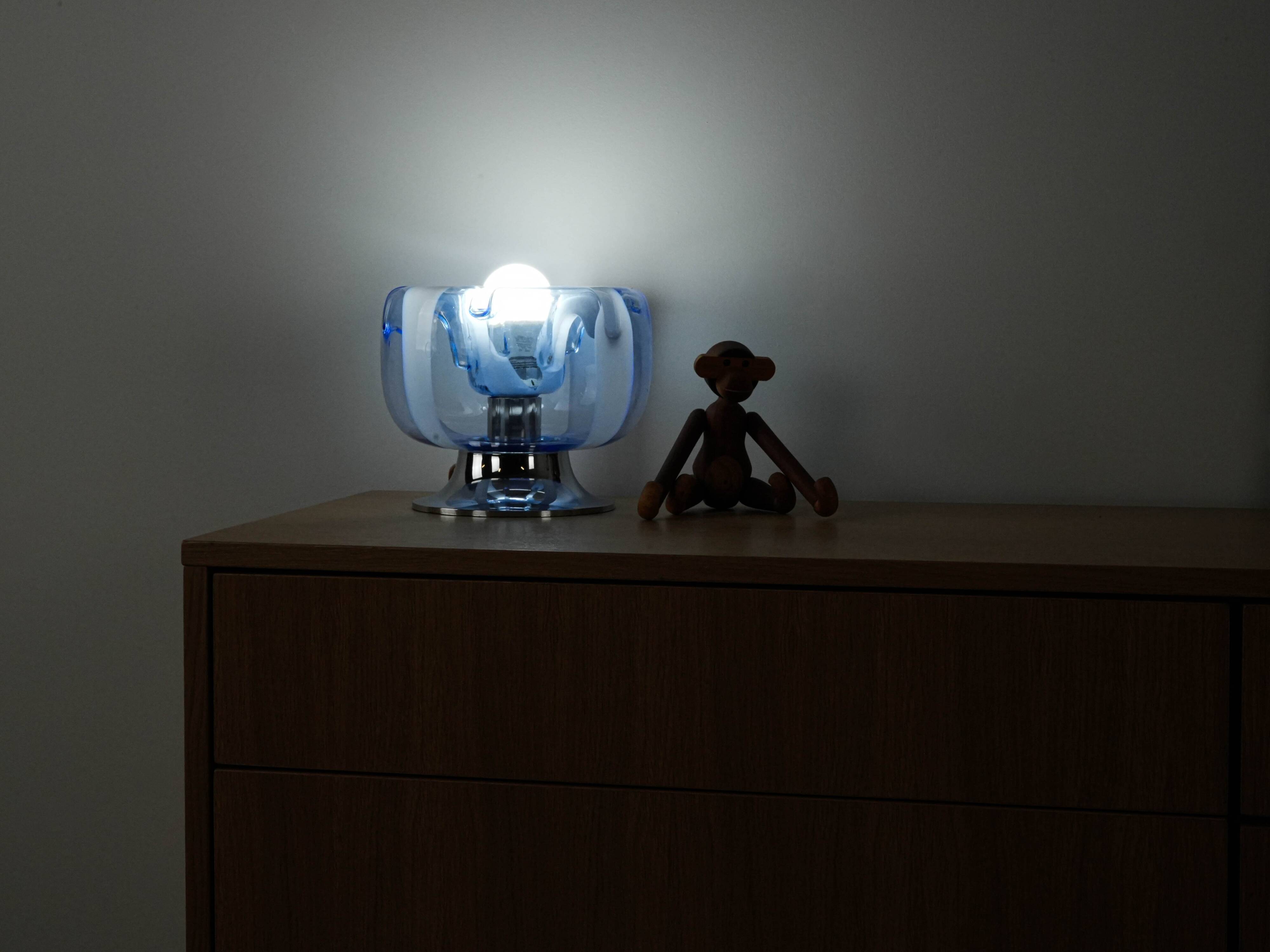 Table lamp, Murano glass, Italian design, 1970s, made in Italy