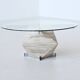 Diamond shaped coffee table in white travertine Italy 1960