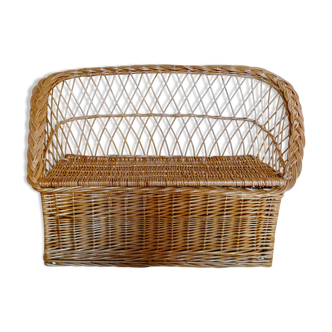 Banquette - coffre en rotin