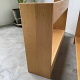 Lot of two Sornay beech shelves