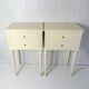 paire de chevets tables de nuit ivoire vintage de style Louis XVI