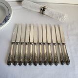 12 Silver-Plated Dessert Knives with Stainless Steel Blades Nogent