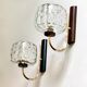 Appliques murales vintage laiton et verre