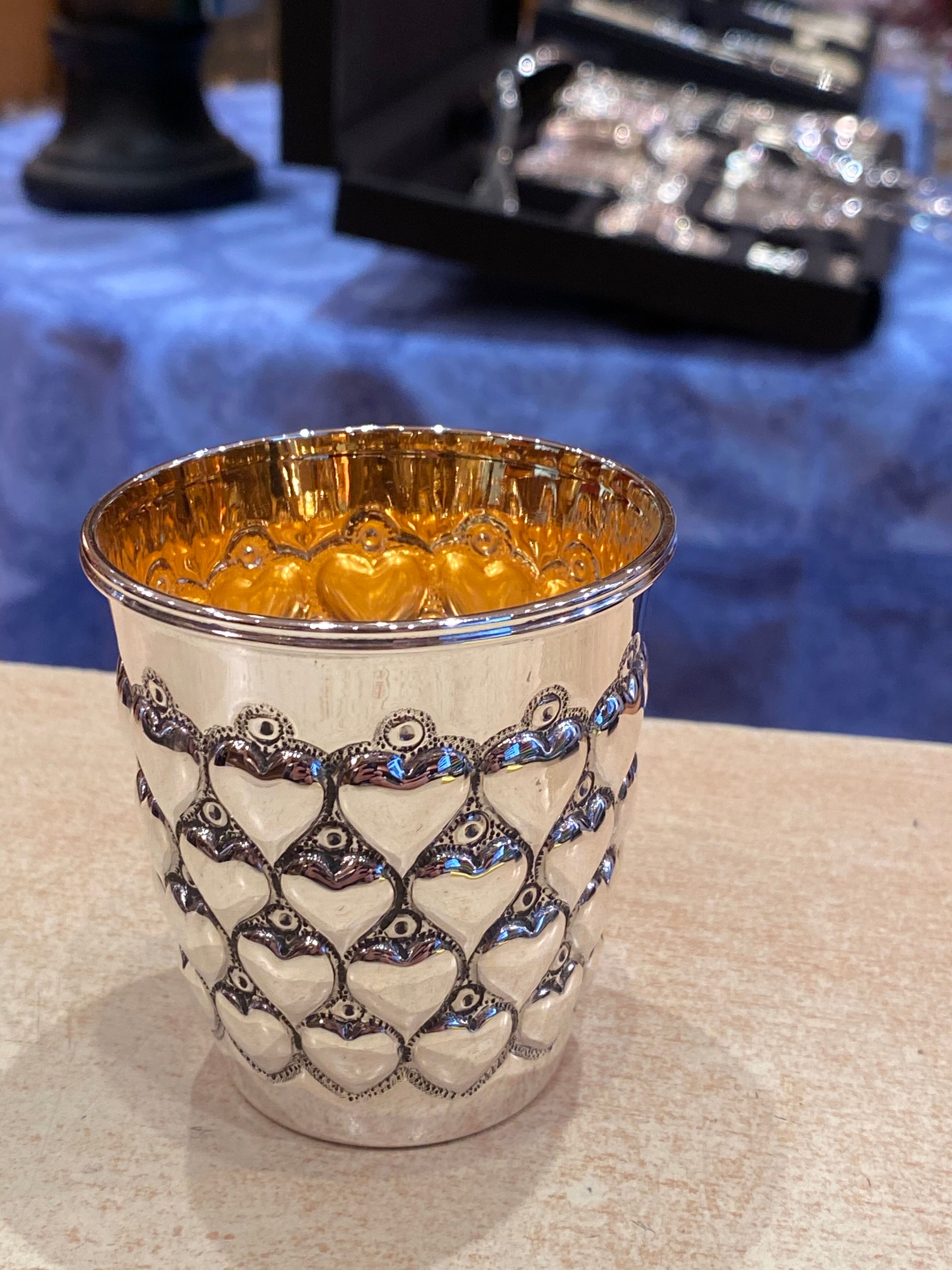 Timbale in solid silver and vermeil