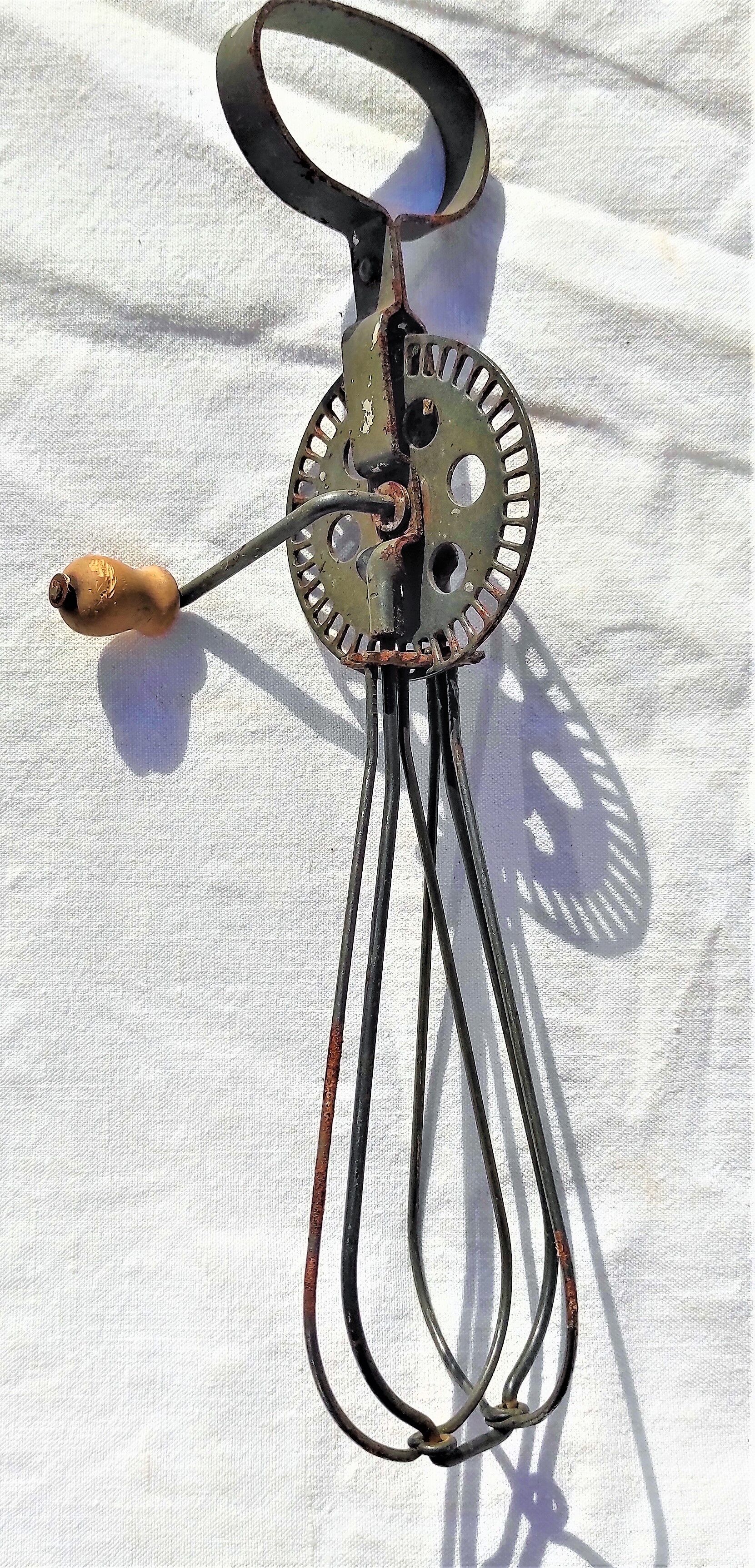 Antique kitchen mechanical whisk
