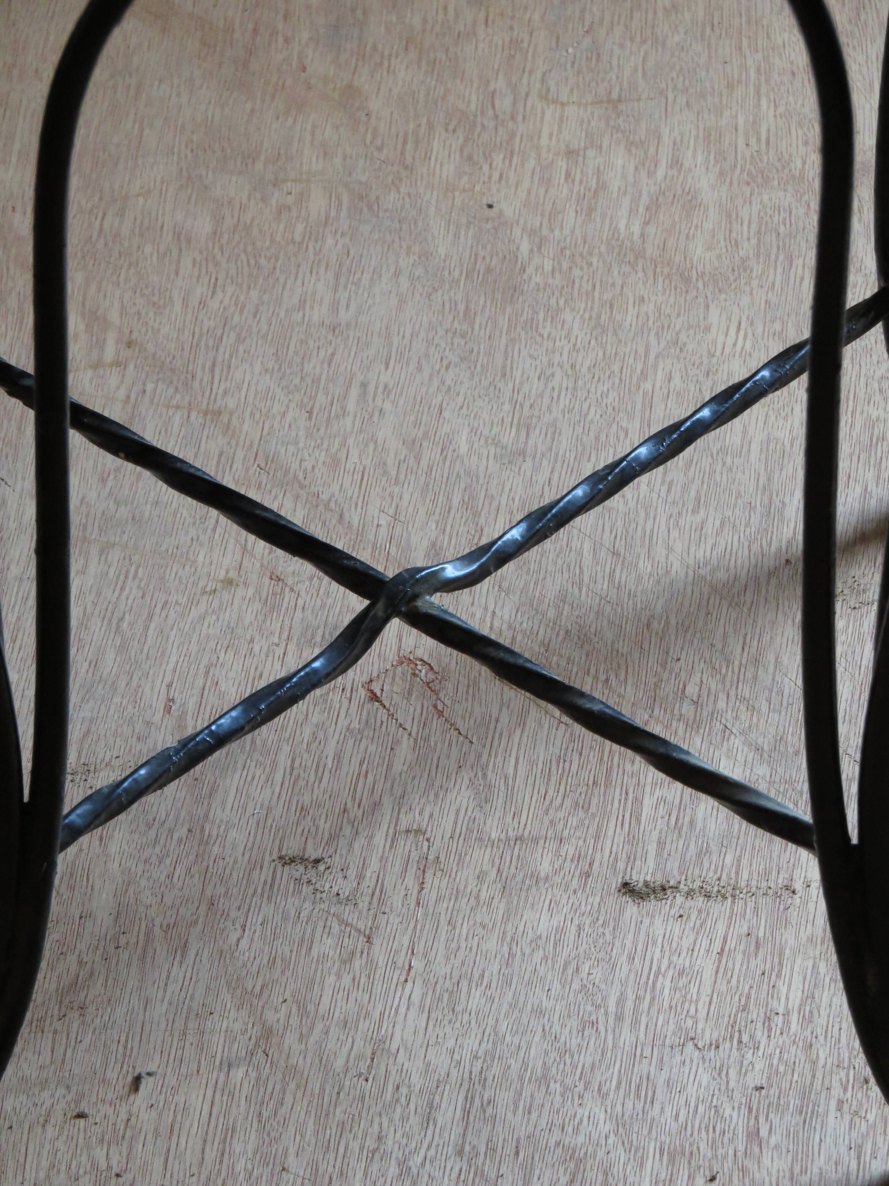 Black lacquered 1900 style wrought iron armchair