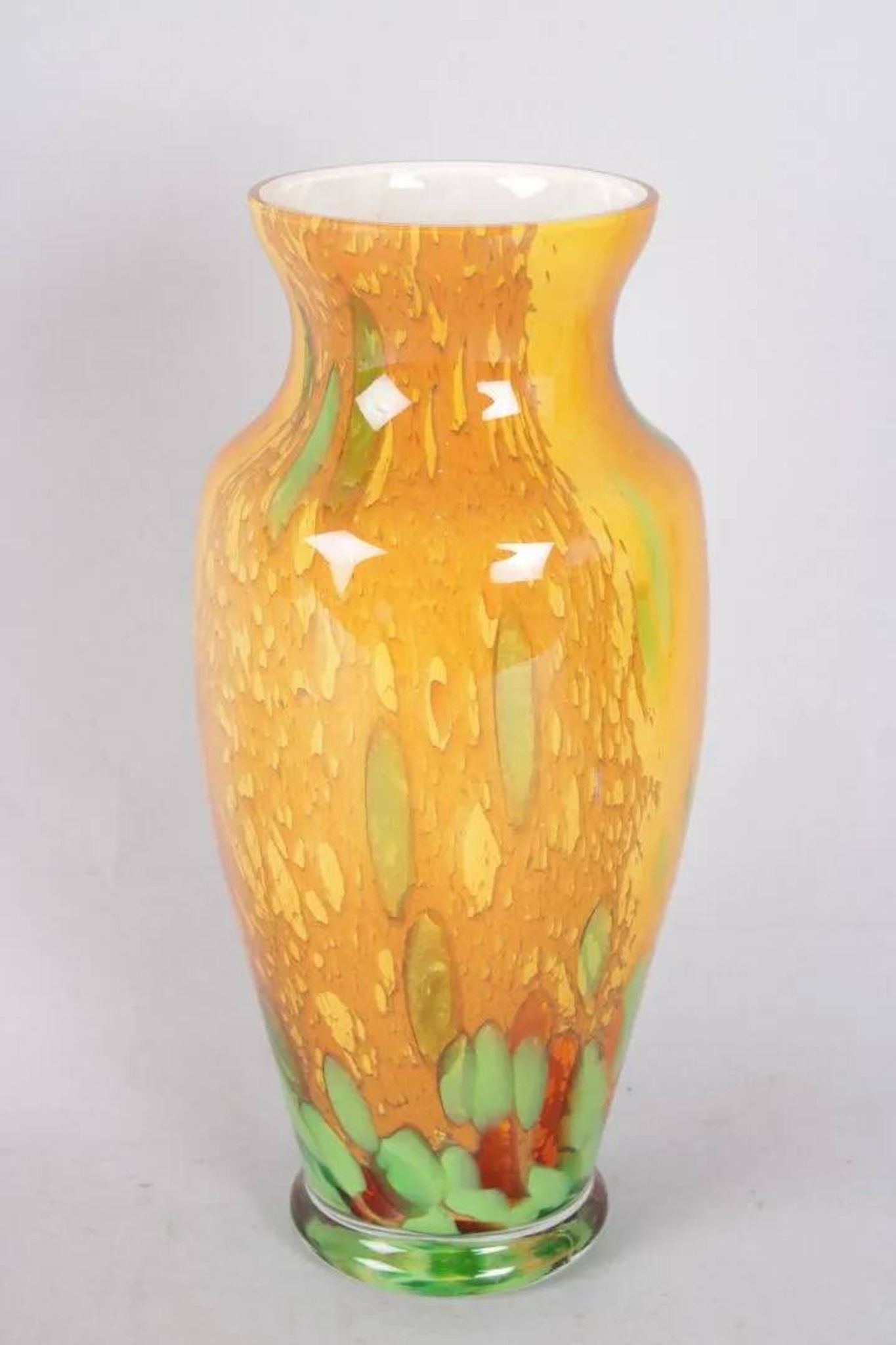 La Rochere glass paste vase, signed