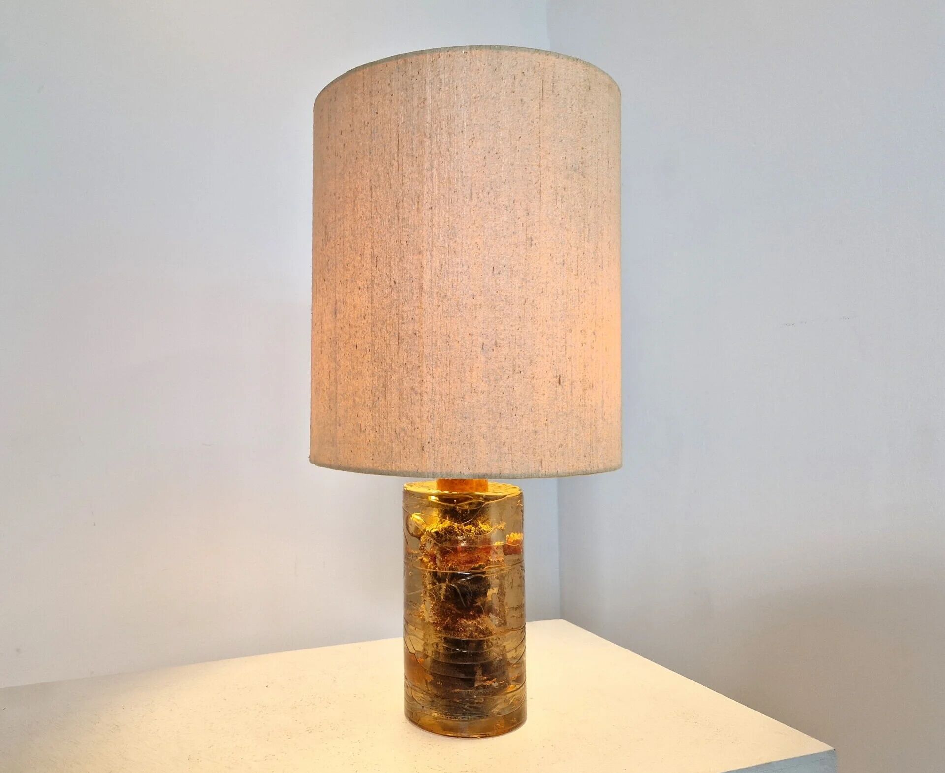 Fractal resin and copper lamp | 1970s
