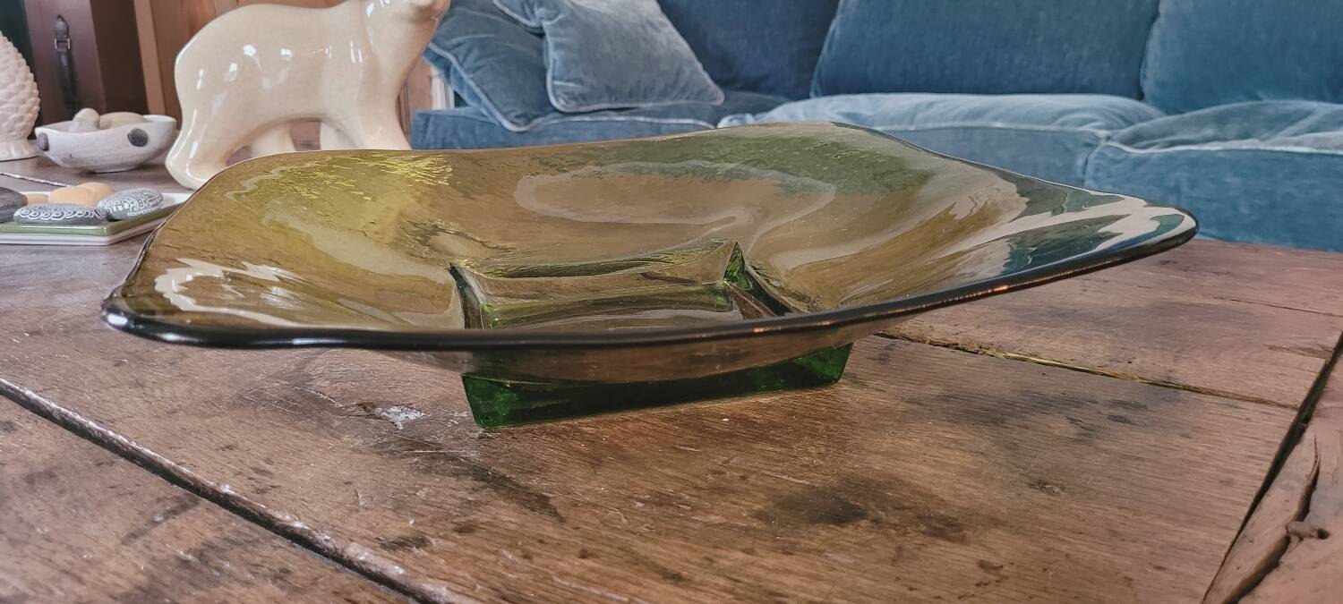 Dish, 80's glass cup