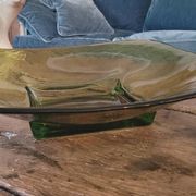 Plat , coupe en verre 80's
