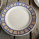 Set of 5 small old plates signed Badonviller