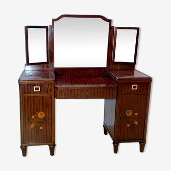 Art Deco period dressing table in Rosewood and flower marquetry