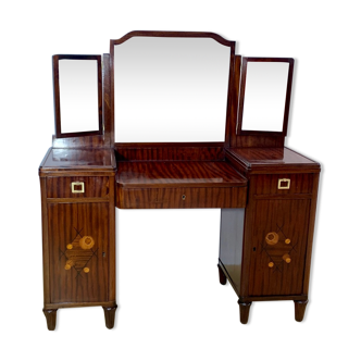 Art Deco period dressing table in Rosewood and flower marquetry