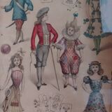 Fashion poster framed under glass, circa 1900