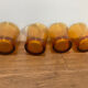 Set of 4 vintage Duralex amber glass water glasses