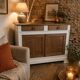 Buffet ancien bois naturel et lin