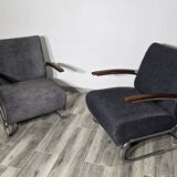 Bauhaus Chrome Armchairs S411 by Willem Hendrik Gispen for Mücke Melder