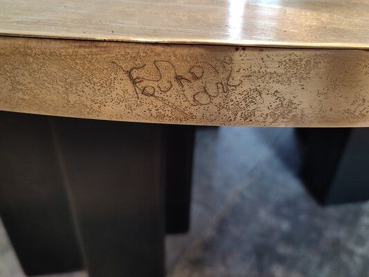 Engraved brass coffee table