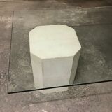"Octagonal" concrete and glass coffee table, 1970