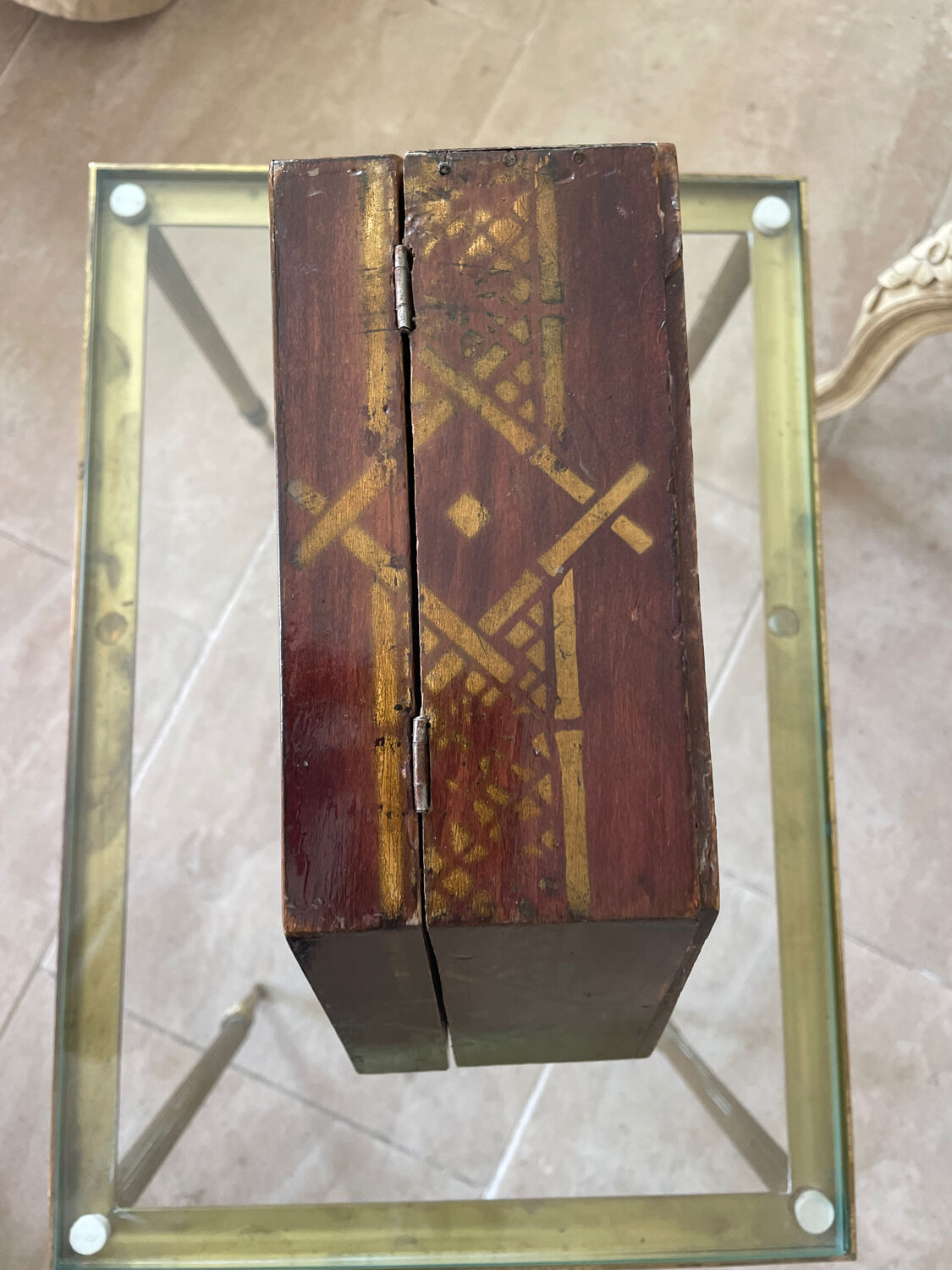 Old varnished wooden box