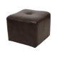 Vintage Square Pouf Brown Faux Leather Patchwork 40cm