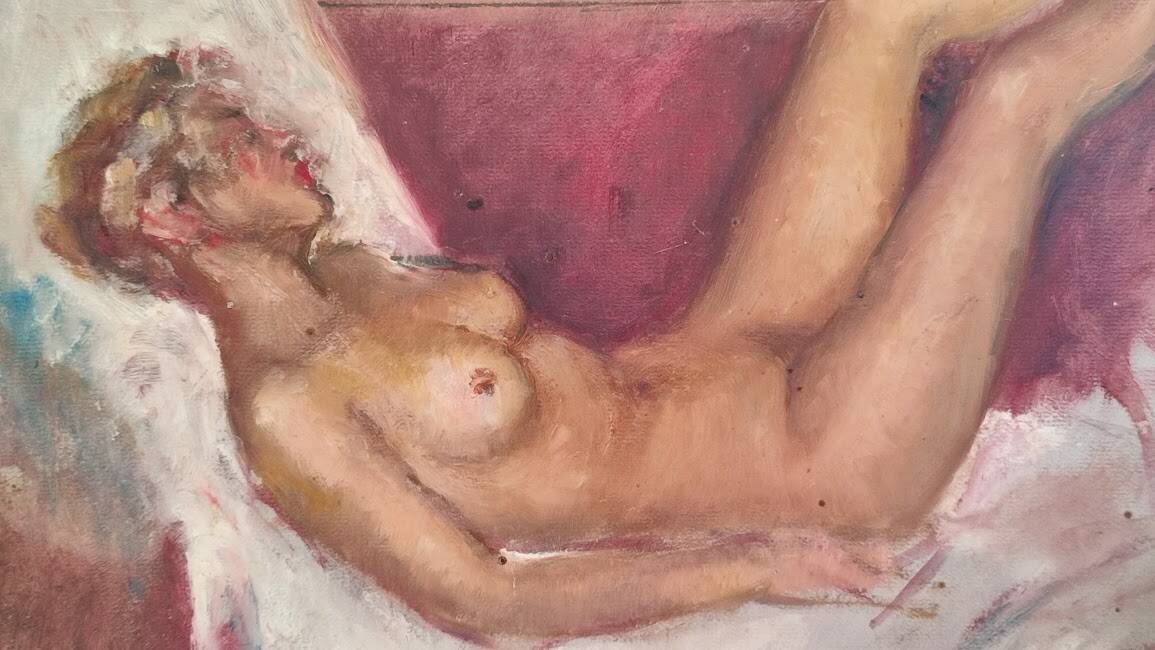 Reverie - pastel attributed to charles vasnier (1873 - 1961)